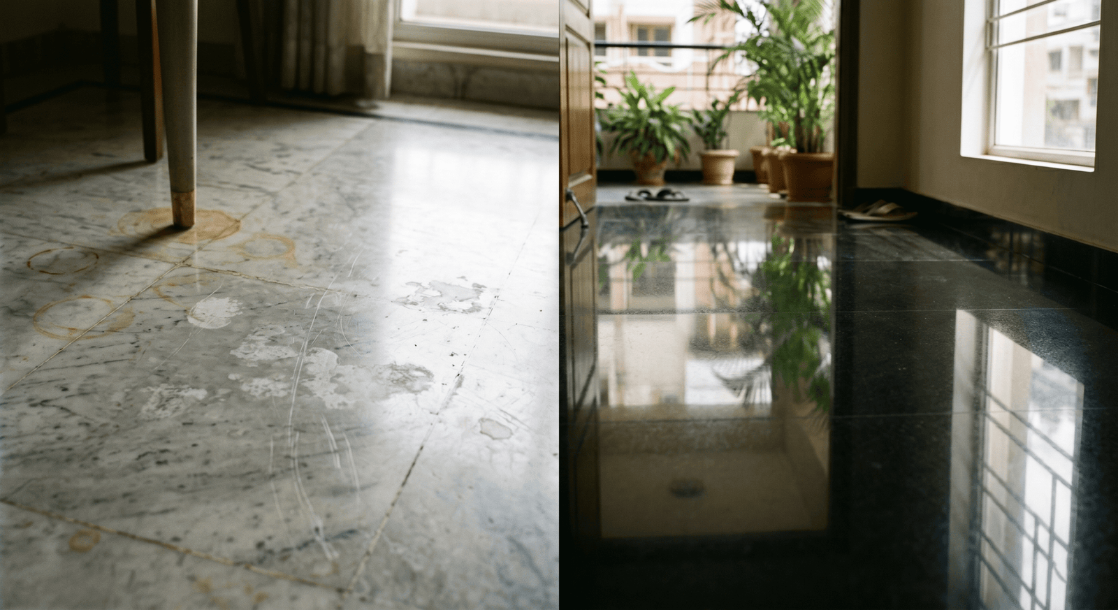 scratched and etched italian marble